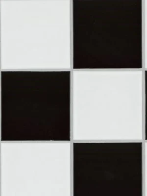 White and Black 4" Checkered Matte