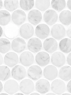 Carrara White Round Pattern Honed