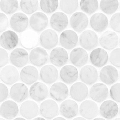 Carrara White Round Pattern Honed
