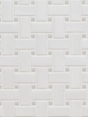 White and Gray Matte Basketweave 6mm