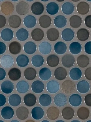Penny Round Azul Glossy