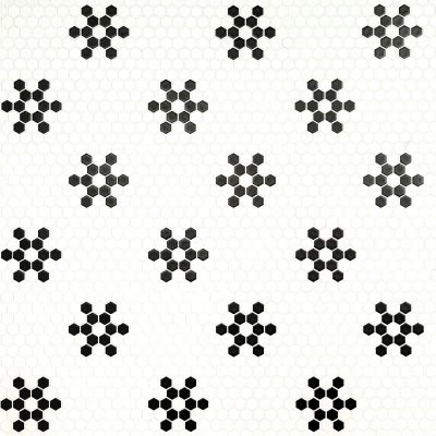 White And Black Mod Petal Pattern Matte
