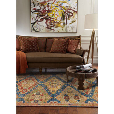 Charise Hand Knotted Rug - Kazak 455 Blue Multi #1206