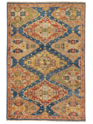 Charise Hand Knotted Rug - Kazak 455 Blue Multi #1206