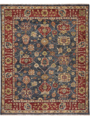 Charise Hand Knotted Rug - Peshawar 470 Slate Ruby #1209