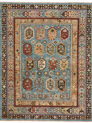 Charise Hand Knotted Rug - Shirvan 480 Blue Amber #1214