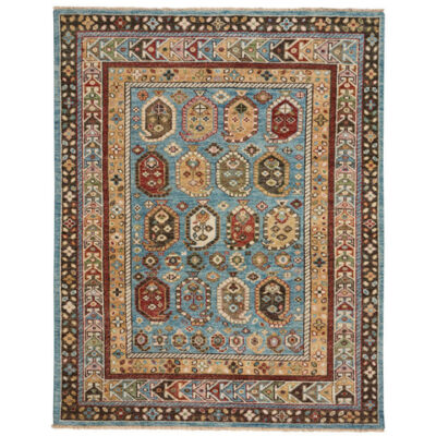 Charise Hand Knotted Rug - Shirvan 480 Blue Amber #1214