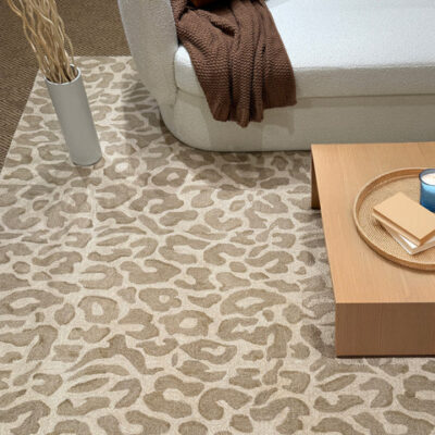 Serengeti Leopard Hand Tufted Rug - Taupe