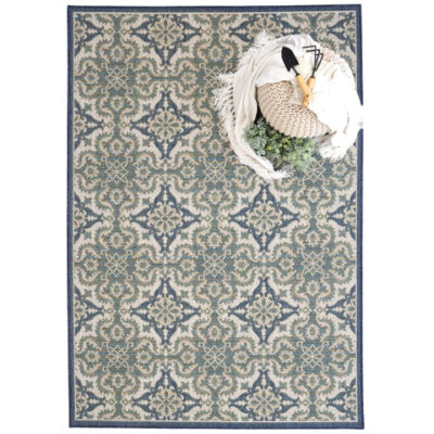 Captiva Machine Made Rug - Tile 420 Blue #5102