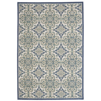 Captiva Machine Made Rug - Tile 420 Blue #5102