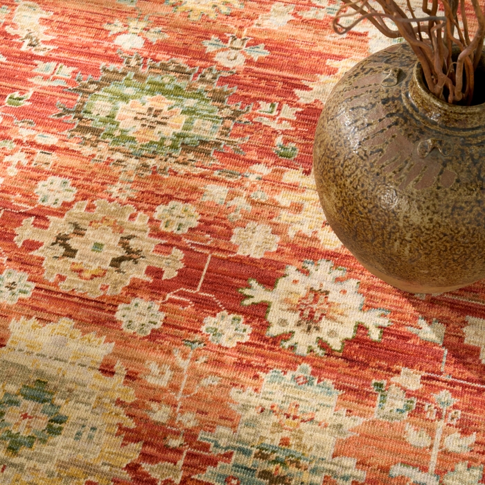 Antique Bloom Anb01 Brick Area Rug