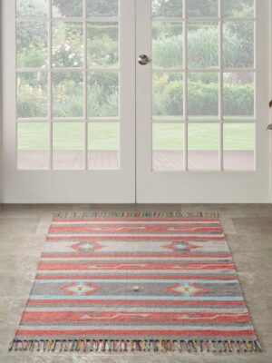 Baja Baj01 Grey Red Rug