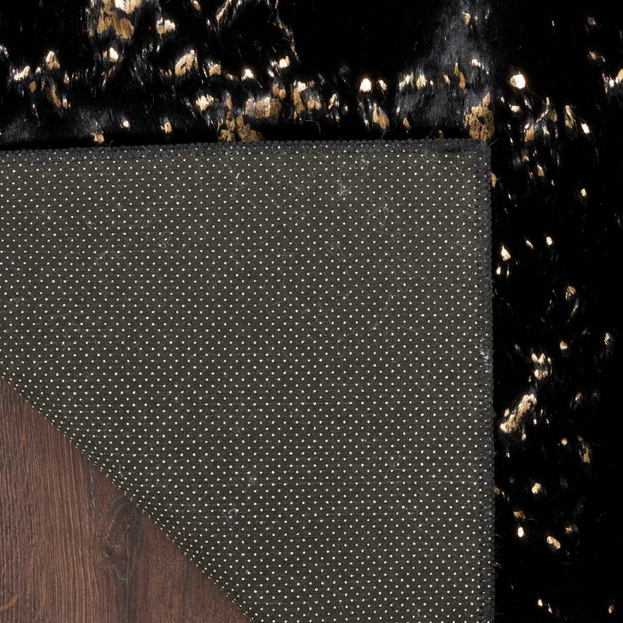 Cozy Shimmer Csh01 Black Gold Area Rug