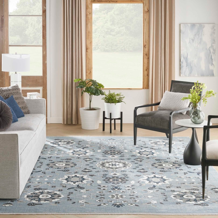 Lennox Len04 Light Blue Grey Rug