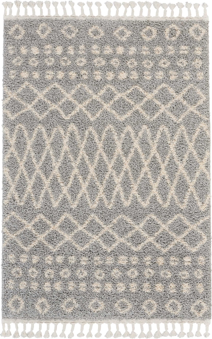 Moroccan Shag Mrs02 Silver Rug