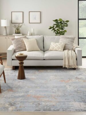 Abstract Hues Abh01 Grey/Blue Area Rug