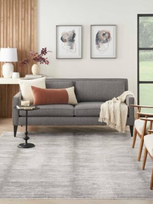 Abstract Hues Abh03 Grey/White Area Rug