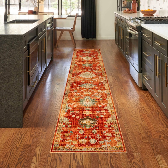 Antique Bloom Anb01 Brick Area Rug