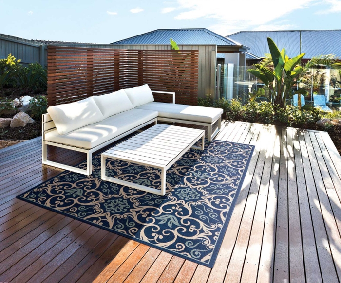 Caribbean Crb02 Navy Outdoor Rug