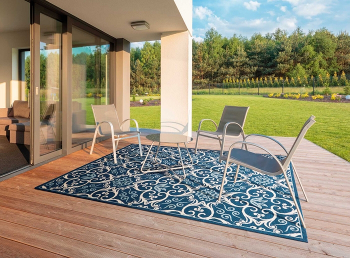Caribbean Crb02 Navy Outdoor Rug