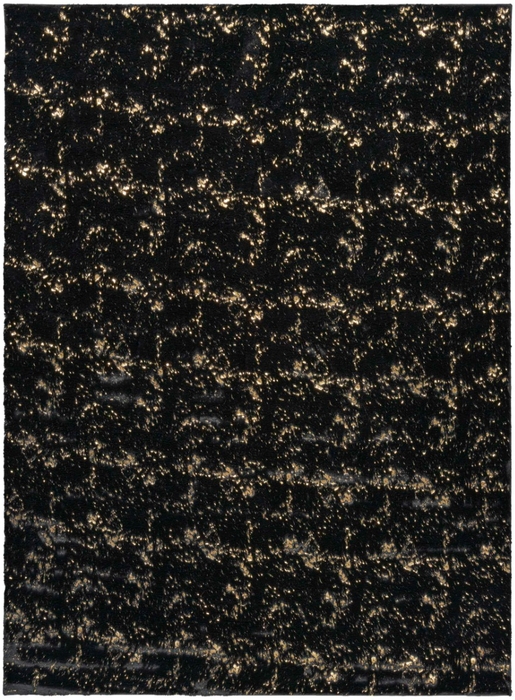 Cozy Shimmer Csh01 Black Gold Area Rug
