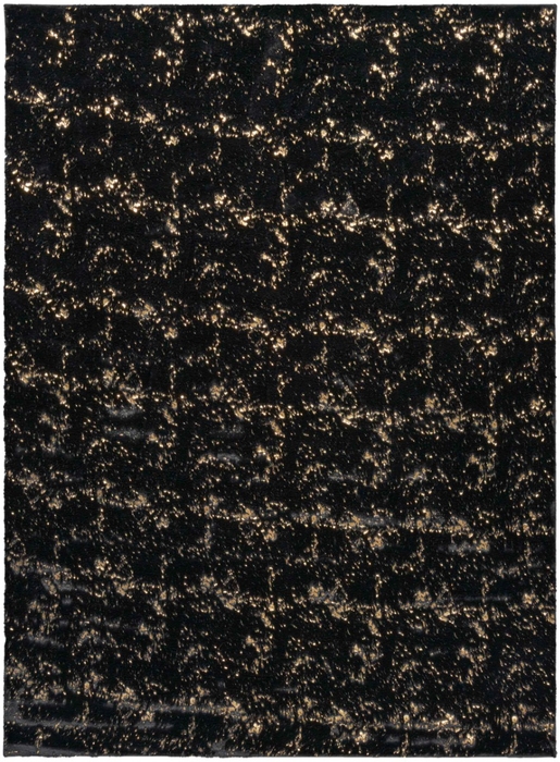 Cozy Shimmer Csh01 Black Gold Area Rug