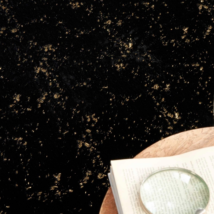 Cozy Shimmer Csh01 Black Gold Area Rug