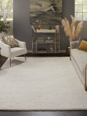 Cozy Shimmer Csh01 Ivory Gold Area Rug