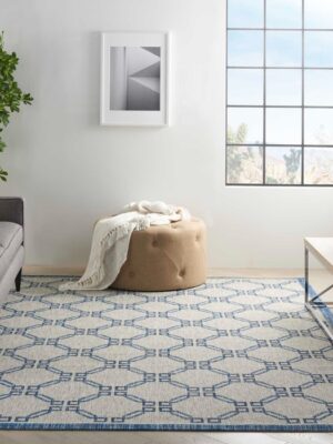 Country Side Ctr02 Ivory/Blue Outdoor Rug