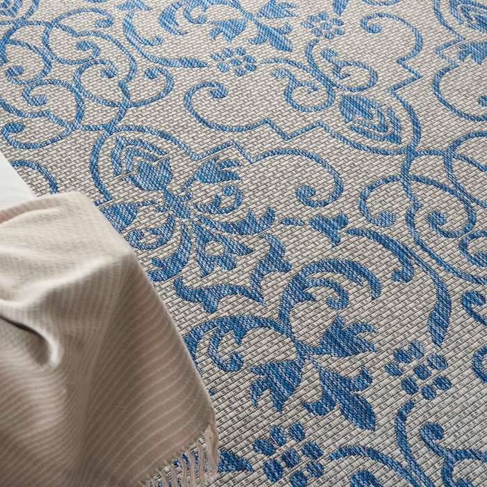 Country Side Ctr04 Ivory/Blue Outdoor Rug