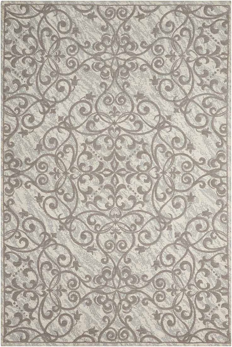 Damask Das01 Ivory/Grey Rug