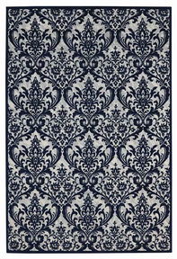 Damask Das02 Ivory/Navy Rug