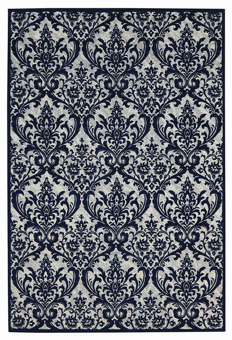Damask Das02 Ivory/Navy Rug