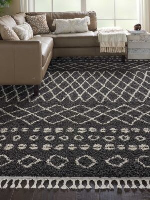 Moroccan Shag Mrs02 Charcoal Rug