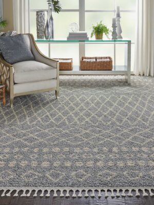Moroccan Shag Mrs02 Silver Rug
