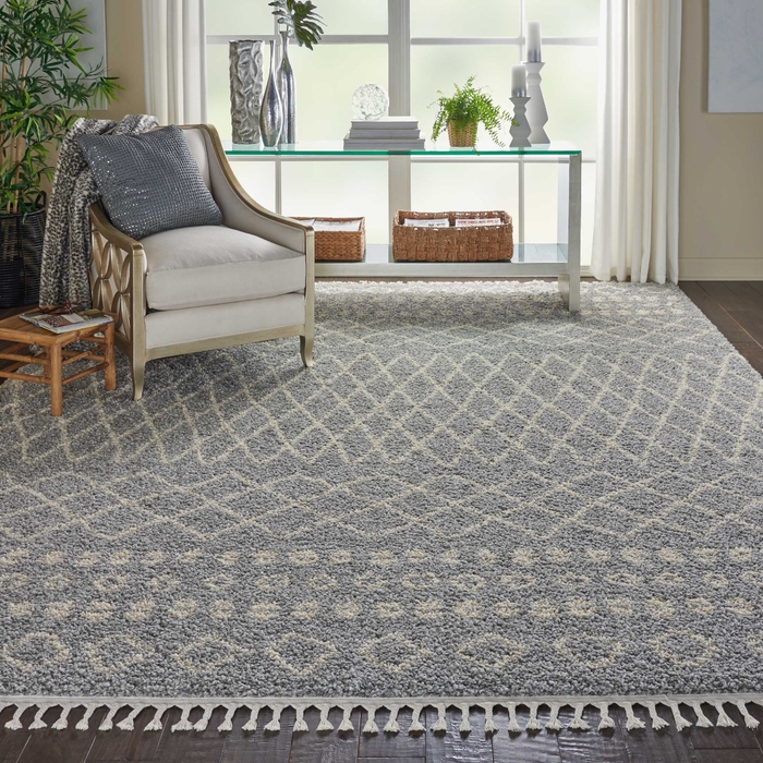 Moroccan Shag Mrs02 Silver Rug