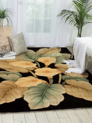 Tropics Ts08 Black Rug