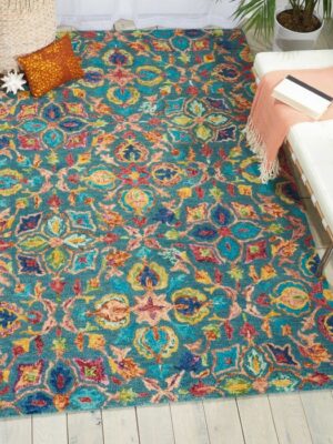 Vibrant Vib08 Teal Rug